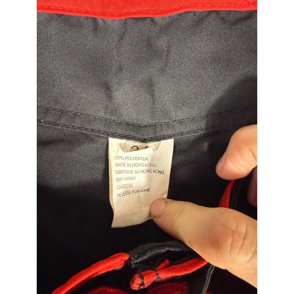 Quiksilver Board Shorts Mens‎ 34 Black Red Y2K Retro Logo Surf Swim Trunks